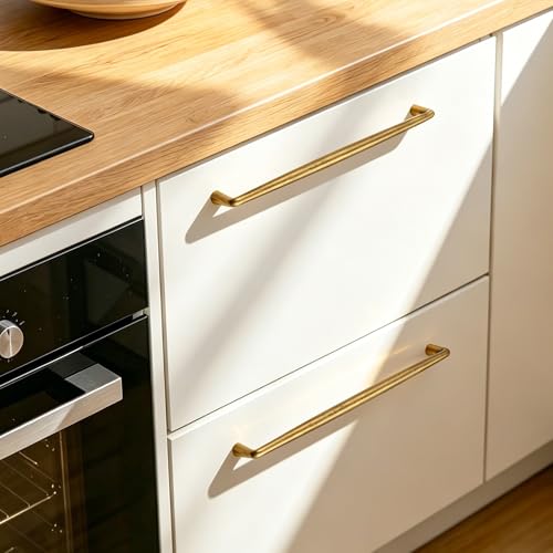 Gobrico 6 Pack 7-1/2 Inch (192mm) Hole Center Cabinet Pulls, Antique Brass Kitchen Cabinet Handles, Brushed Brass Drawer Pulls, Solid Zinc Alloy Cabinet Handles, 7-15/16'' Overall Length - color: Antique Brass, size: 7-1/2 Inch Hole Center