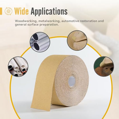 80 Grit Sandpaper Roll 20 Yard Long Continuous Roll,2-3/4” Wide Adhesive Backed Sandpaper Roll Sanding Sheets for Automotive,Woodworking,Hand Sanding Blocks - style: 80Grit