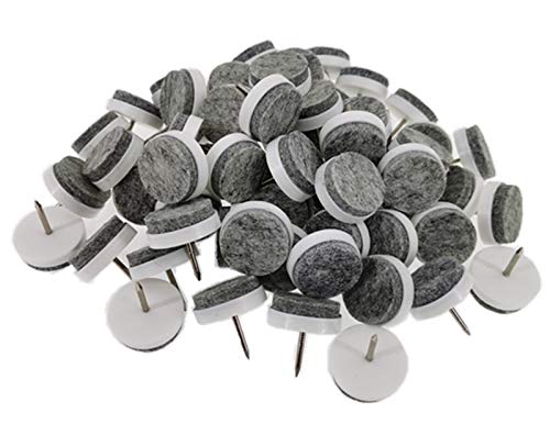 ALIMITOPIA 40pcs Furniture Felt Pad Heavy Duty Nail-on Chiar Slider Glide Pad Floor Protector for Wooden Furniture Chair Tables Leg Feet(Φ18mm or 0.7";White) - color: 18mm White (40pcs)