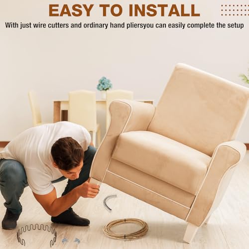 Upholstery Stay Wire Kit, 40ft Paper Wrapped Wire 9 Gauge with 80 Clips - size: 40ft