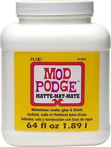 Mod Podge Matte Sealer, Glue & Finish: All-in-One Craft Solution- Quick Dry, Easy Clean, for Wood, Paper, Fabric & More. Non-Toxic - Craft with Confidence, Made in USA, 64 oz., Pack of 1 - size: 64 fl oz