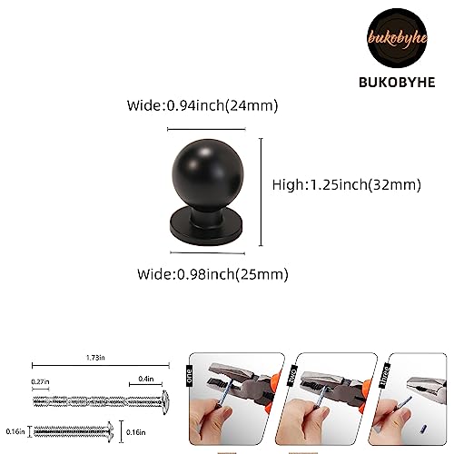 10 Pack Matte Black Cabinet Knobs - Solid Zinc Alloy Drawer Knobs & Handles for Cabinets & Cupboards - color: Matte Black