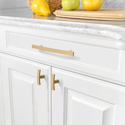 Amerdeco 10 Pack Champagne Bronze Cabinet Pulls - 5 Inch(128mm) Hole Center Cabinet Hardware for Bathroom and Kitchen Drawer Pulls ZH0003 - color: Champagne Bronze, size: 5"/128MM Hole Center