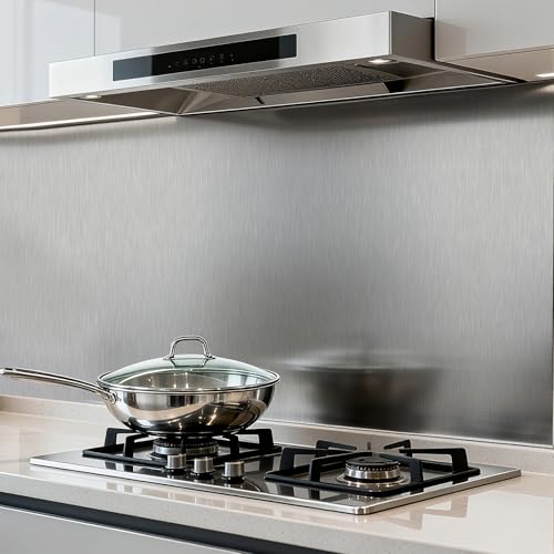 Silver Stainless Steel Contact Paper for Countertops Cabinets - color: Silver, size: 15.7" x 196"