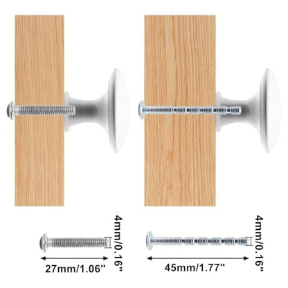 8 Pcs White Cabinet Knobs, Round Dresser Knob Kitchen Drawer Knobs, Single Hole Cupboard Door Knob Dresser Drawer Pulls Handles - color: White, size: 8 Pack