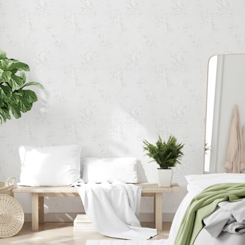 White Contact Paper Peel and Stick Embossed Wallpaper 17.3 x 196.9 inch - color: White, size: 17.3" x 196.9"