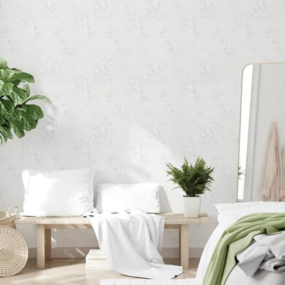 White Contact Paper Peel and Stick Embossed Wallpaper 17.3 x 196.9 inch - color: White, size: 17.3" x 196.9"