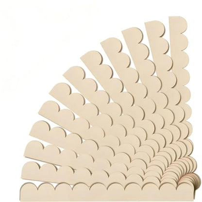 12pcs Scalloped Edge Decorative Wood Molding Unfinished Scalloped Decorative Wooden Trim 15.74 x 1.57 Inch Cute DIY Moulding Trims for Home Wall Cabinet Window Shelf Door Wall