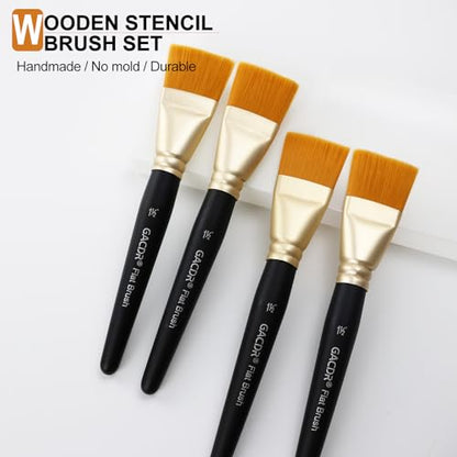 Large Flat Paint Brushes, 4pcs 1.5 Inch Craft Paint Brush Set for Acrylic - color: Black