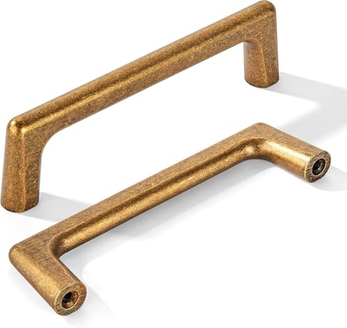 khtumeware 10 Pack Vintage Antique Brass Cabinet Pulls 3.5 Inch(89mm) Hole Centers Cabinet Pulls Kitchen Cabinet Hardware for Cupboard Drawer Handles Dresser Pulls - color: Antique Brass, size: Cabinet Pulls 3.5" Hole Center