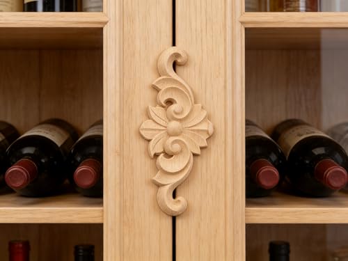 10Pcs Unfinished Furniture Onlay Applique Frame for Home, 4x4cm/1.57"x1.57", Unpainted Woodcarving Corner Decal Cabinet Door Wall Ceiling Dresser