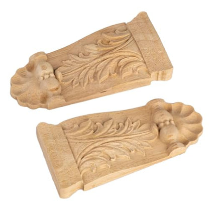 Wood Corbels 4PCS Unfinished Carved Wood Appliques Corner Onlays 5.9x2.8 in - size: 4Pack- 5.9x2.8 Inch