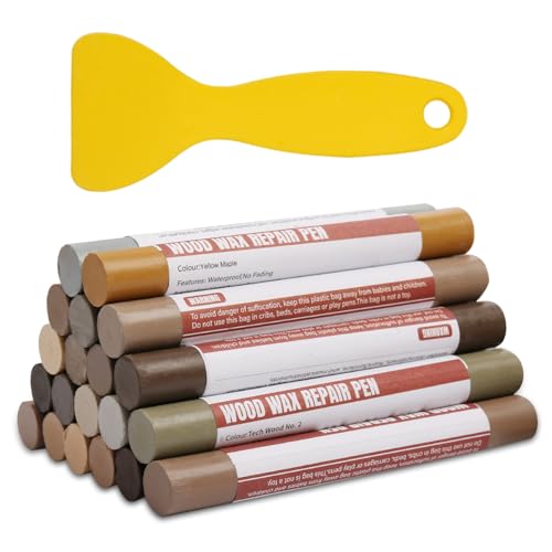 Wood Filler Sticks 20 Colors Repair Wax Sticks Kit Furniture Touch Up Crayons for Repairing Scratches Holes Cracks Wood Floor Tables Cabinets Doors Hardwood(Technicolor Series) - color: Technicolor Series