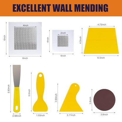 Drywall Repair Kit Drywall Hole Repair Patch Kits Wall Spackle Repair Paste with 8.5OZ White Wall Repair Putty with Scraper, Wall Surface Hole Fill Quick and Easy Solution (2Pack) - color: 2Pack