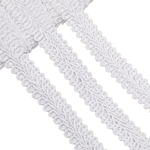 Jutom Gimp Braid Trim 1/2 Inch 20 Yard Gimp Braid Trim Decorative, White - color: White