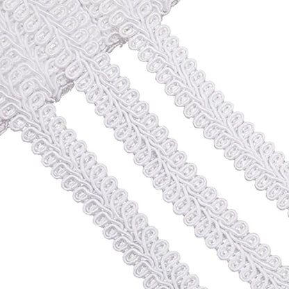 Jutom Gimp Braid Trim 1/2 Inch 20 Yard Gimp Braid Trim Decorative, White - color: White