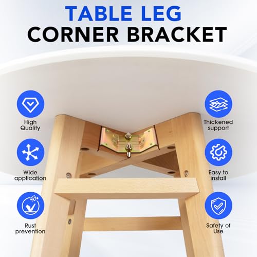 Table Leg Corner Brackets Heavy Duty with Hanger Bolt 8PCS - color: Golden Yellow