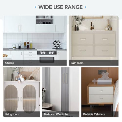 HOME EDIT Brushed Nickel Solid Cabinet Handles & Pulls 3 Inch 10 Pack - color: Brushed Nickel, size: 3 inches Hole Center