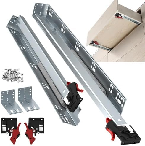 ToBeGreat 15 Inch Undermount Soft Close Drawer Slides - Full Extension - color: Soft Close-1 Pair, size: 15 Inch