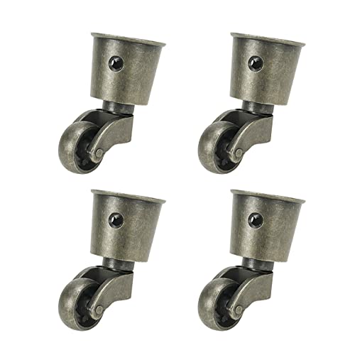 Semetall 4Pack Metal Vintage Swivel Round Cup Caster 2.6x1.5 Inch(Bronze) - style: A-T0033