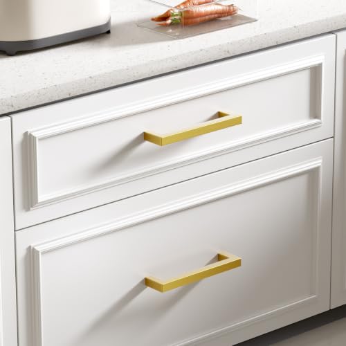Goldenwarm 30 Pack 6-1/4" Gold Cabinet Handles Kitchen Cabinet Handles - color: Gold, size: 6-1/4in Hole Centers