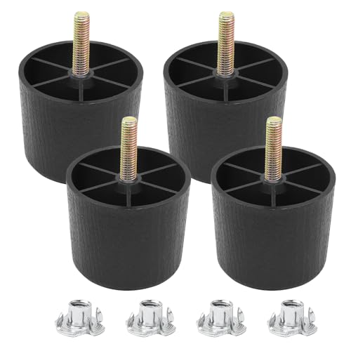 Luomorgo 2 Inch Plastic Table Legs, Black Couch Leg, 4 Pcs - color: Round Tapered, size: 2 Inch
