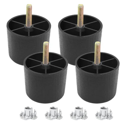 Luomorgo 2 Inch Plastic Table Legs, Black Couch Leg, 4 Pcs - color: Round Tapered, size: 2 Inch
