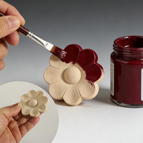 Nsrisml Wooden Decals Trim Rosette Inlays, Wood Appliques Onlays for Wall Cabinet Dresser Staircase DIY Projects (4Pcs, 7.87") - color: 4-pack, size: 20x5cm/7.87" x1.97"