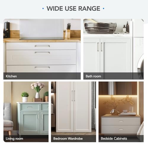 HOME EDIT Brushed Nickel Cabinet Handles Zinc Pulls 3 Inch 10 Pack - color: Brushed Nickel, size: 3 inches Hole Center