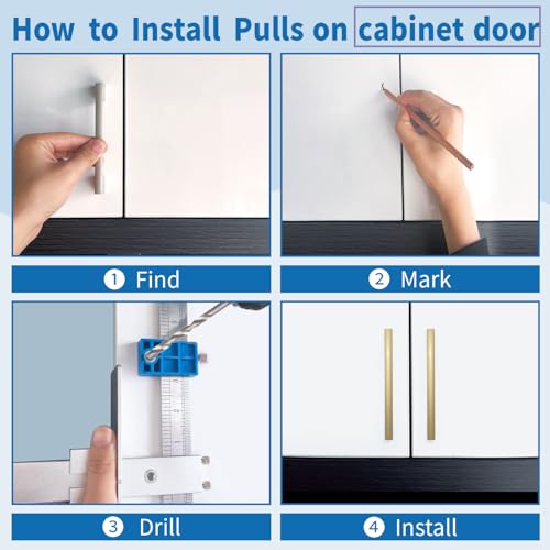 King&Charles Cabinet Hardware Jig&3pcs Point Wood Drill Bits - style: ORIGINAL-ABS