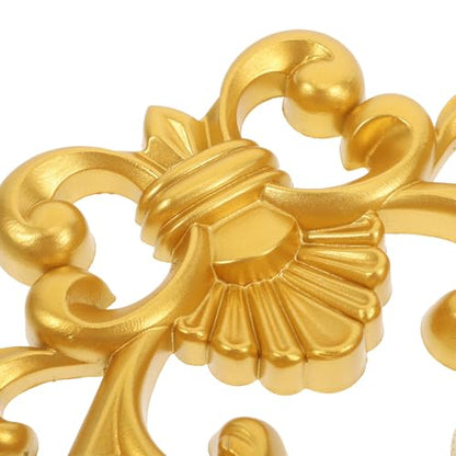 Sewroro Carved Flower Applique Wall-Mounted Onlay Decoration for Ceiling Background Wall Room Corner Decor Furniture Cabinet Wardrobe Unpainted PVC 10.94 X 7.20 X 0.51 in