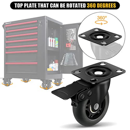 Apllamo 3” Lock Casters Set of 4 Heavy Duty 2000 LBS Total Load