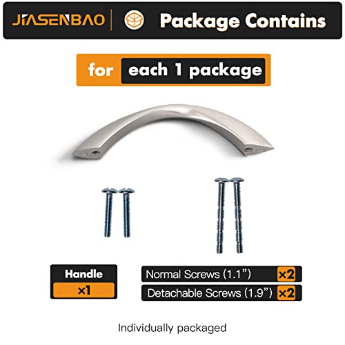 5 Pack Brushed Nickel Cabinet Pulls 3 Inch Arch Twisted Silver Handles Drawer Kitchen Cupboard Bathroom Dresser Cabinet Hardware Zinc Alloy - color: Brushed Nickel, size: 3 Inch Hole Centers