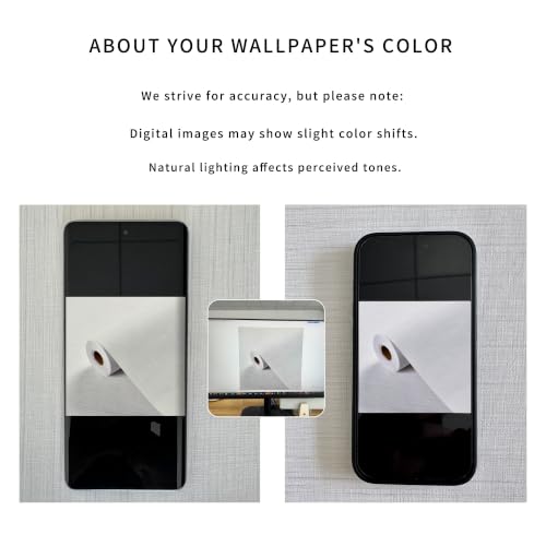 Haimin Grasscloth Textured Wallpaper 24in X 393in Fabric Contact Paper White Wall Paper Linen Peel and Stick Self-Adhesive Thick Vinyl Embossed Film Wallpaper (White) - color: White