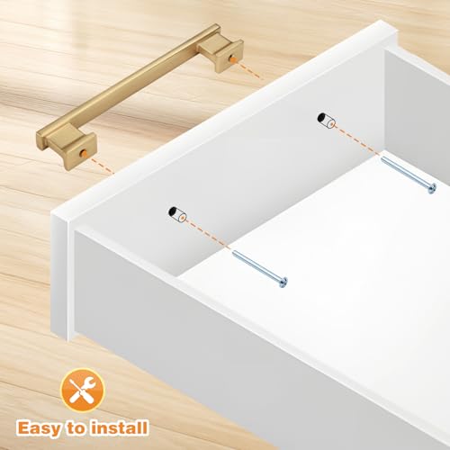 Probrico 10 Pack Champagne Bronze Cabinet Handles 3 3/4 Inch(96mm) Hole Center Kitchen Cabinet Pulls, Brushed Brass Cabinet Hardware for Cupboard Champagne Bronze Dresser Drawer Pulls - color: Champagne Bronze, size: 3.75 inch hole center