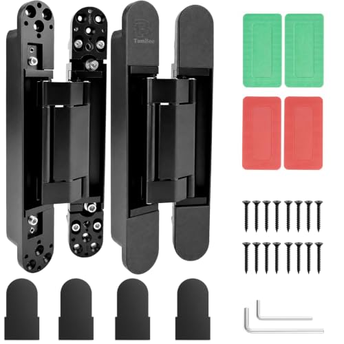 TamBee 9.7 inch Hidden Door Hinges Concealed Hinge - color: Black, size: 9.7inch 2pcs