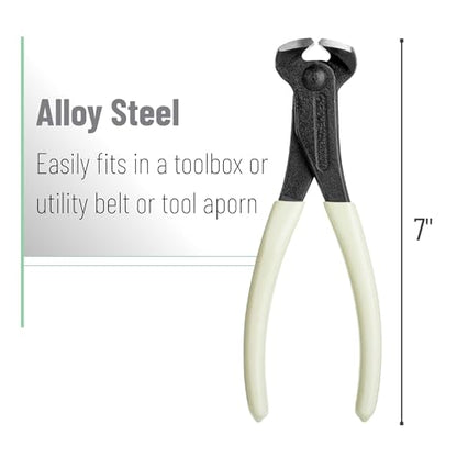 Bates- Nail Puller, 7 Inch, Creamy Beige, Nail Remover Tool, Cutting Pliers, Carpenter Tools, Staple Puller, End Cutting Pliers - color: Creamy Beige, size: 7", 1 Pack
