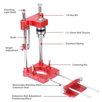 Adjustable Drill Locator Woodworking Hole Punch Template for Precision Drilling Cabinet Furniture Assembly