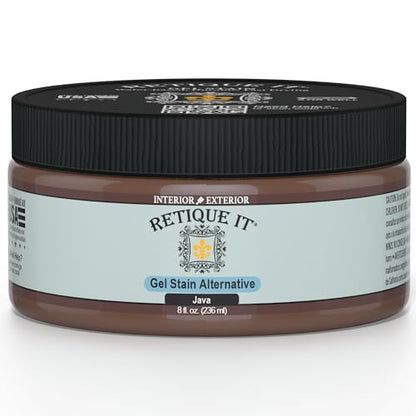 Gel Stain by Retique It, Thin Water-Based Gel Stain/Paint Glaze and Wood Stain Hybrid Java - color: 20 Java, size: 8 Ounce Stain