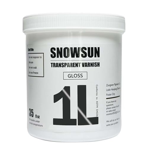 SNOWSUN High-Gloss Varnish 1L for Acrylic Painting Clear Finish
