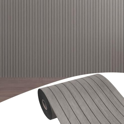 Elvone Peel and Stick PVC Slat Wood Wall Panel, Grey, 118" x 15.7" - color: Gray, size: 15.7" x 118"