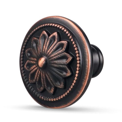 4 Pack Oil Rubbed Bronze Kitchen Cabinet Knobs,1-2/5" Furniture Knobs for Cabinets and Drawers Brushed Rubbed Bronze Cabinet Door Knobs for Dresser Drawers Bathroom Dresser Drawer Knob - color: Oil Rubbed Bronze