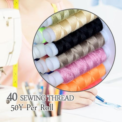 40 Spools of Sewing Thread,Gift Box Portable Basic Sewing Repair Kits (Grey) - color: Gray