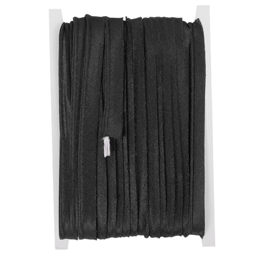 YELARXI 1/2 Inch Maxi Piping Bias Tape, 20 Yards Piping Trim with Cord Satin Binding Lip Cord Trim Fit for Sewing Garment Webbing Trimming Crafts Decorating - (Black) - color: Black