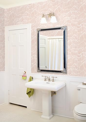 Guvana Pink Wallpaper Peel and Stick Modern Light Pink and White Wall Paper - color: Pink and White, size: 17.3" x 118"