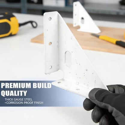 12 Pcs Heavy Duty Gusset Joints, Trapezi Corner Code (White) - color: 12 Pcs Gusset Joints (White)