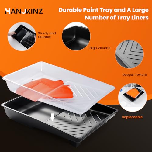 6 Inch Small Microfiber Paint Roller Kit, 9 Pcs