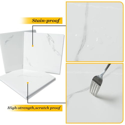 10 Sheets Peel and Stick Backsplash, 11.8"x11.8" Stick on Backsplash Tile Stickers Self Adhesive Backsplash Tile for Kitchen Bathroom Laundry Room - color: White Marble, size: 10 Pack
