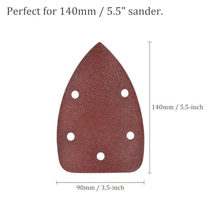 60pcs Mouse Sander Detail Sandpaper 150Grit 3.5"x5.5" Triangle - size: 150 grit