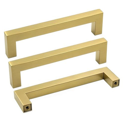 Goldenwarm 25 Pack 4 Inch Gold Cabinet Handles Brushed Gold Cabinet Pulls - color: Gold, size: 4in Hole Centers